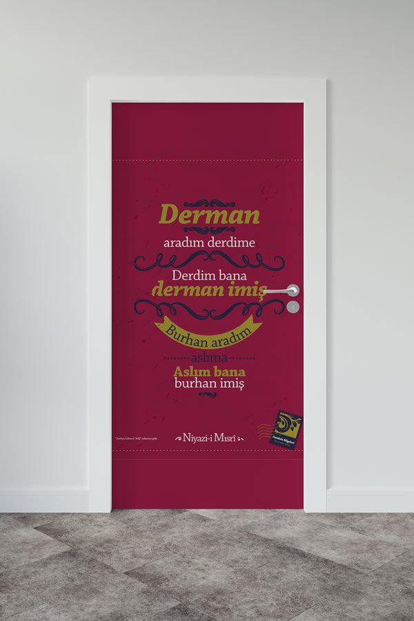 Niyazi Mısri Şiirli Kapı Giydirme - "Derman Aradım" Edebi Tasarım 8659