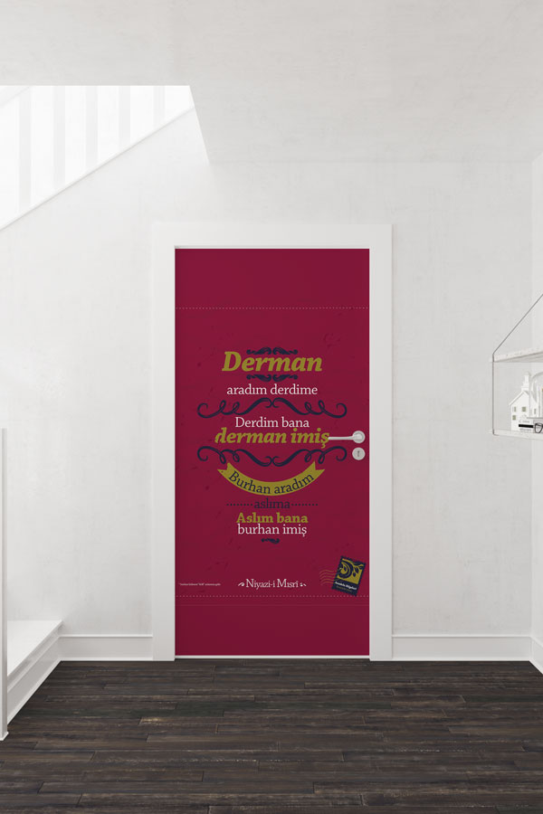Niyazi Mısri Şiirli Kapı Giydirme - "Derman Aradım" Edebi Tasarım 8659