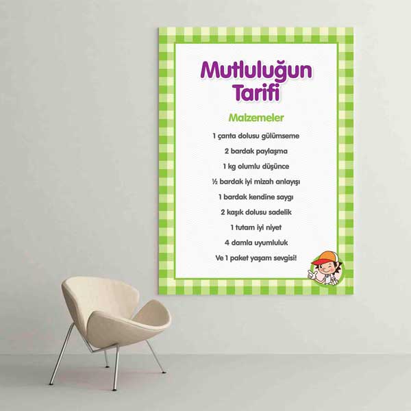 "Mutluluğun Tarifi" Eğitim Posteri - Pozitif Düşünce ve Yaşam Sevgisi – B-841