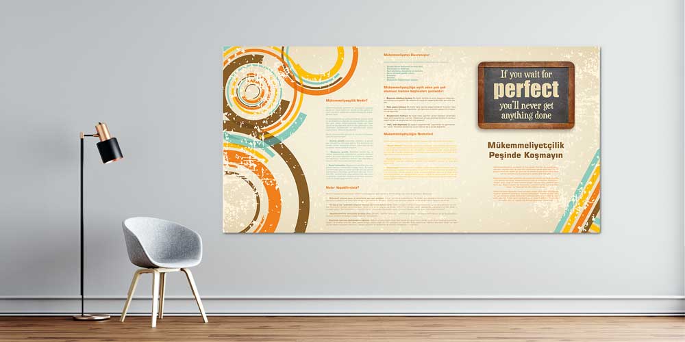egitim-panolari-3009-00 Mükemmeliyetçilik Peşinde Koşmayın Duvar Dekoru 3009