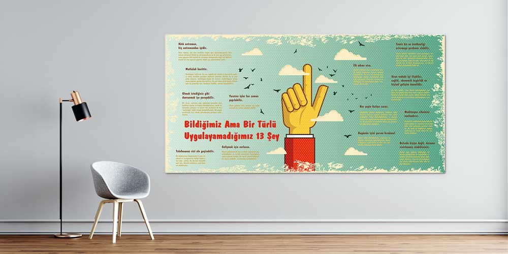 Bildiklerimiz Ama Bir Türlü Uygulayamadığımız 13 Şey Duvar Dekoru 3082