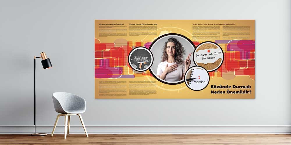 egitim-posterleri-3054-00 Sözünde Durmak ve Güvenilirlik Motivasyon Posteri 3054