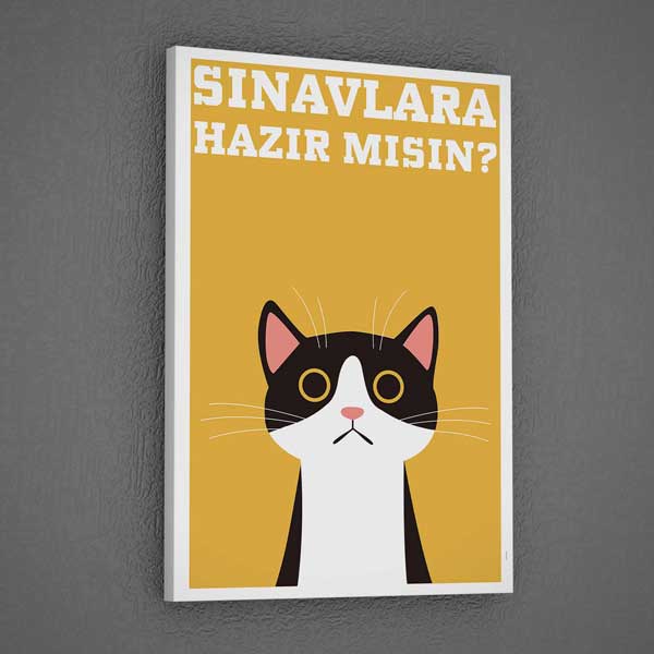 Sınavlara Hazır Mısın? Kedi Tasarımlı Poster – 3258