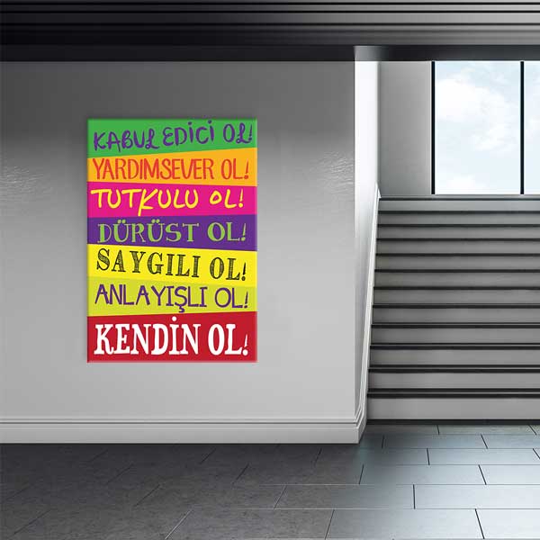 "Kabul Edici Ol, Kendin Ol" Temalı Renkli Motivasyon Posteri – 4059