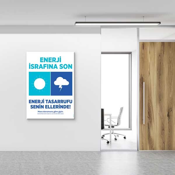 "Enerji İsrafına Son" Hava Durumu Temalı Enerji Tasarrufu Posteri – B-731