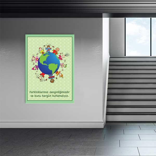"Farklılıklarımız Zenginliğimizdir" Okul Posteri - Evrensel Değerler ve Kapsayıcılık – B-827