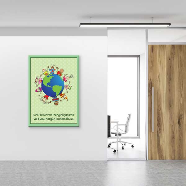 "Farklılıklarımız Zenginliğimizdir" Okul Posteri - Evrensel Değerler ve Kapsayıcılık – B-827