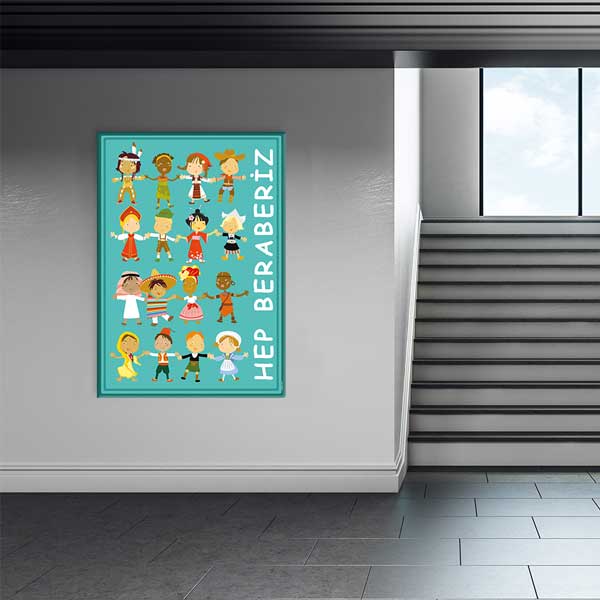 "Hep Beraberiz" Dünya Çocukları Eğitim Posteri - Farklılıklar ve Birlik Temalı – B-828