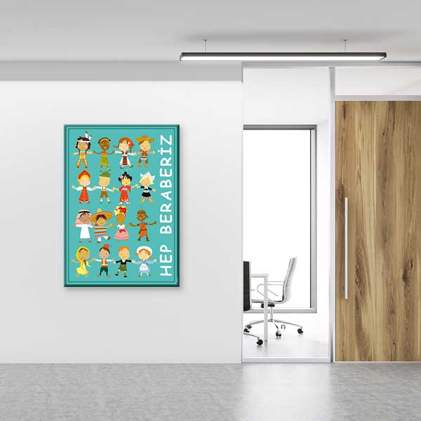 "Hep Beraberiz" Dünya Çocukları Eğitim Posteri - Farklılıklar ve Birlik Temalı – B-828