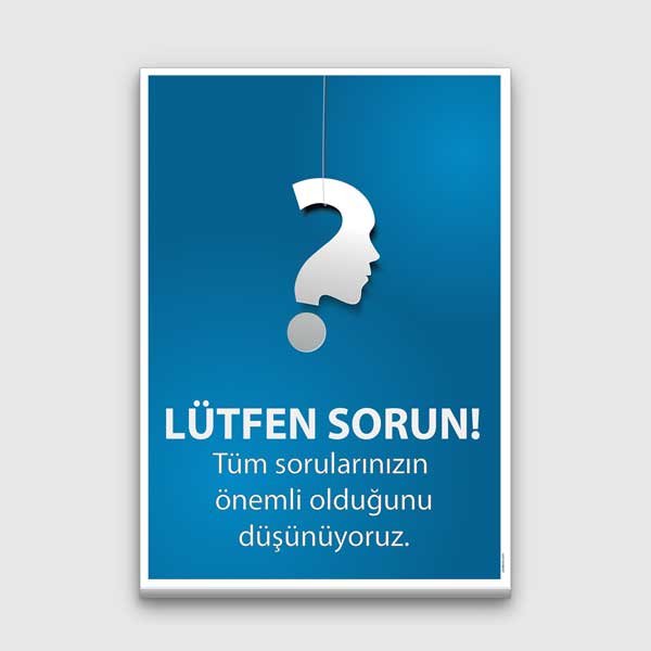 "Lütfen Sorun!" Eğitim Posteri - Öğrenci Soru Sorma Teşviki Duvar Dekoru – B-830