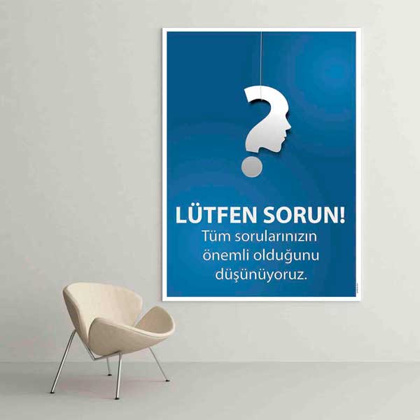 "Lütfen Sorun!" Eğitim Posteri - Öğrenci Soru Sorma Teşviki Duvar Dekoru – B-830