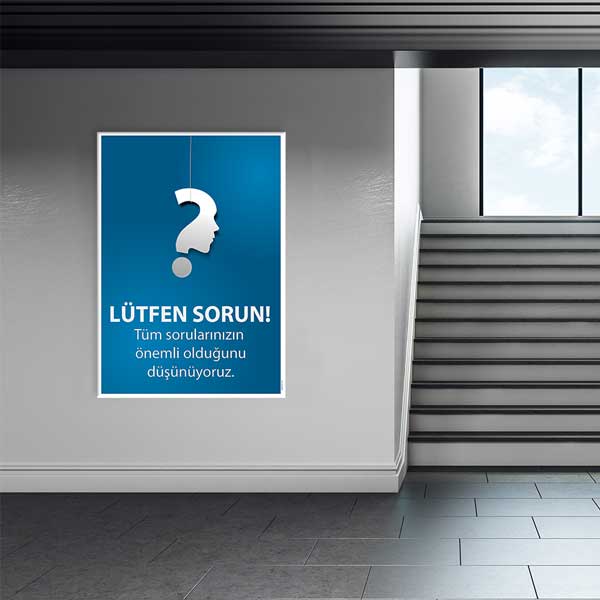 "Lütfen Sorun!" Eğitim Posteri - Öğrenci Soru Sorma Teşviki Duvar Dekoru – B-830