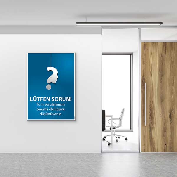 "Lütfen Sorun!" Eğitim Posteri - Öğrenci Soru Sorma Teşviki Duvar Dekoru – B-830