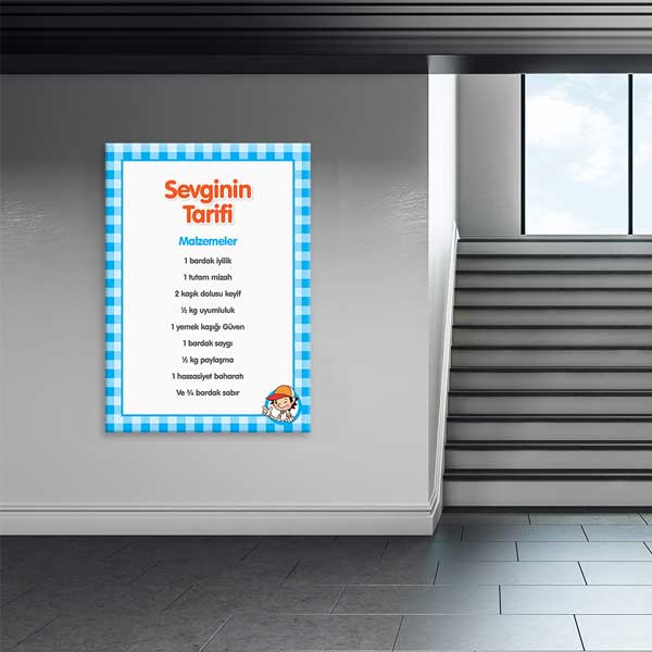 "Sevginin Tarifi" Eğitim Posteri - Değerler Eğitimi ve Paylaşma Konseptli – B-842