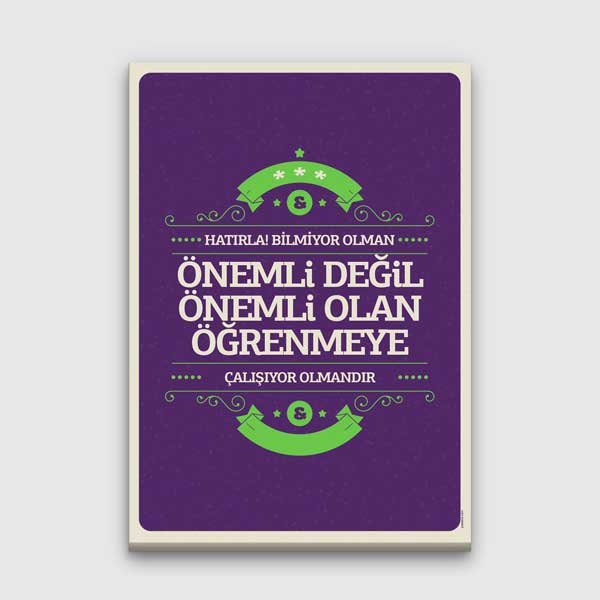 egitim-posterleri-b-886-00 "Öğrenmeye Çalışmak Önemli" Eğitim ve Motivasyon Tablosu – B-886