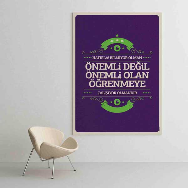 "Öğrenmeye Çalışmak Önemli" Eğitim ve Motivasyon Tablosu – B-886
