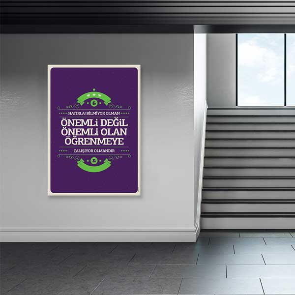 "Öğrenmeye Çalışmak Önemli" Eğitim ve Motivasyon Tablosu – B-886