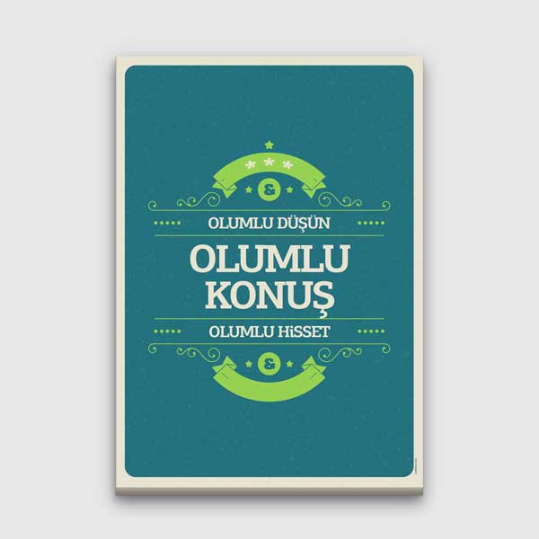 "Olumlu Düşün, Konuş, Hisset" Pozitif Yaşam Motivasyon Tablosu – B-890