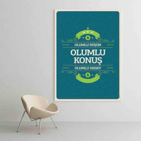 "Olumlu Düşün, Konuş, Hisset" Pozitif Yaşam Motivasyon Tablosu – B-890