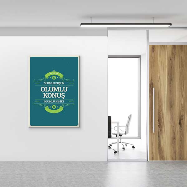 "Olumlu Düşün, Konuş, Hisset" Pozitif Yaşam Motivasyon Tablosu – B-890