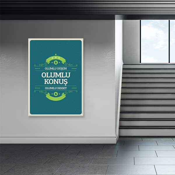 "Olumlu Düşün, Konuş, Hisset" Pozitif Yaşam Motivasyon Tablosu – B-890