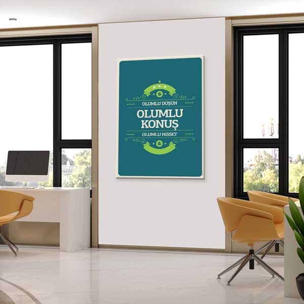 "Olumlu Düşün, Konuş, Hisset" Pozitif Yaşam Motivasyon Tablosu – B-890