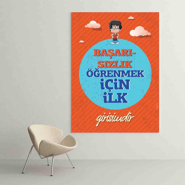 "Başarısızlık Öğrenmek İçin İlk Girişimdir" Motivasyon Tablosu – B-905