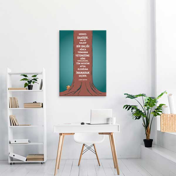 Albert Einstein Motivasyon Tablosu – Herkes Dahidir Sözü – B-948