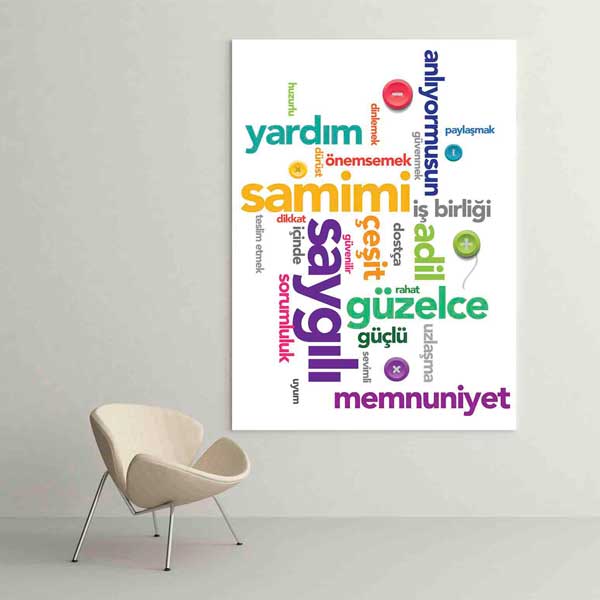 Sorumluluk ve Değerler Eğitimi Posteri - Okul Sınıf Duvar Dekoru – B-835