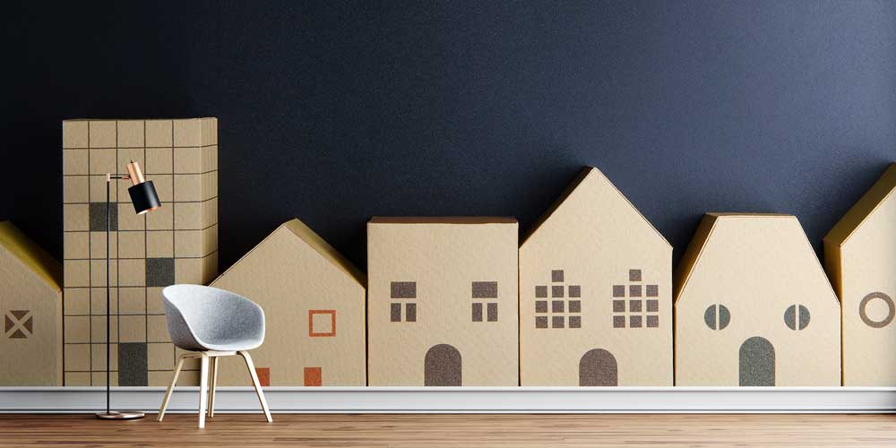 Mimari Şehir Silüeti Duvar Kağıdı - İnşaat ve Emlak Ofisleri İçin 5586