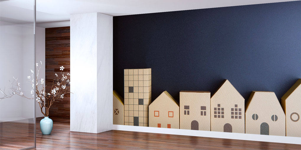 Mimari Şehir Silüeti Duvar Kağıdı - İnşaat ve Emlak Ofisleri İçin 5586