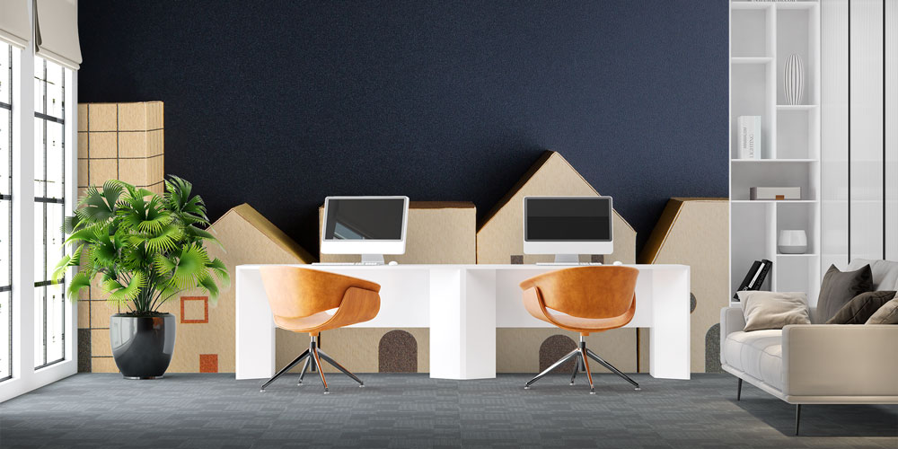 Mimari Şehir Silüeti Duvar Kağıdı - İnşaat ve Emlak Ofisleri İçin 5586