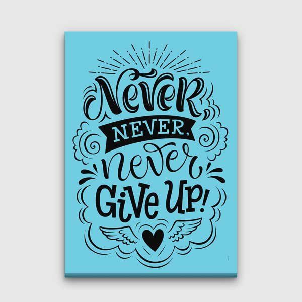 encouraging-wall-art-3330-00 Asla Asla Asla Pes Etme Kaligrafi Duvar Kanvası – 3330