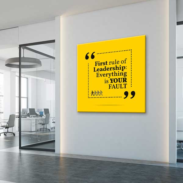 encouraging-wall-design-3177-03 Liderliğin İlk Kuralı Duvar Tablosu - Sorumluluk Mesajı – 3177