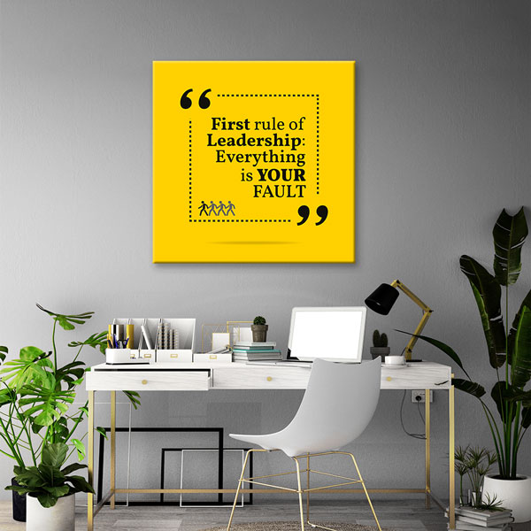 encouraging-wall-design-3177-05 Liderliğin İlk Kuralı Duvar Tablosu - Sorumluluk Mesajı – 3177