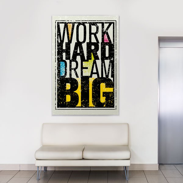 Çok Çalış Büyük Hayal Et Motivasyon Kanvası – 3175