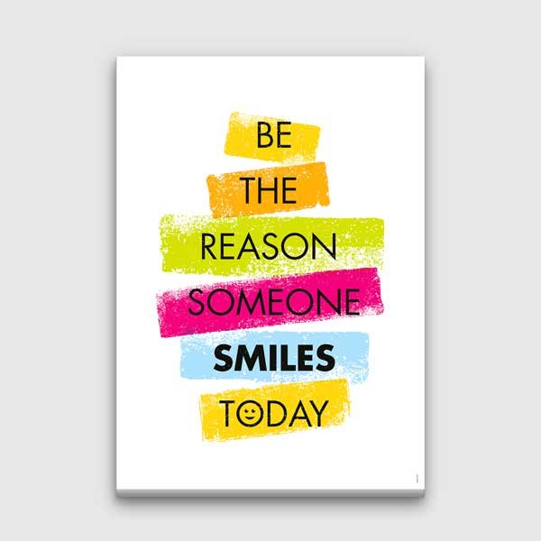encouraging-wall-posters-3305-00 Bugün Birinin Gülümseme Sebebi Ol Motivasyon Kanvası – 3305
