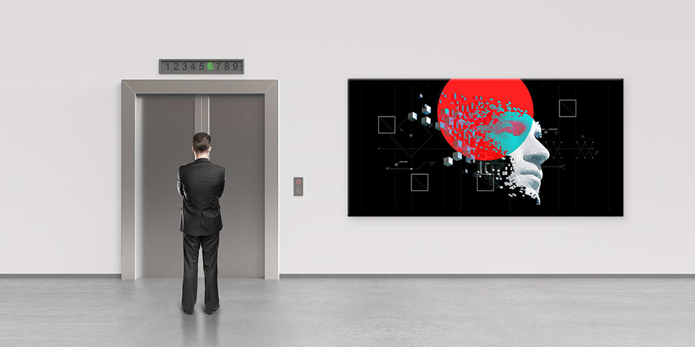 Yapay Zekâ ve Geometrik Desenli Büyük Ebatlı Duvar Dekoru 7942