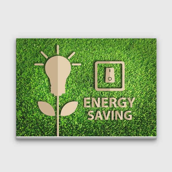 "Energy Saving" Enerji Tasarrufu Duvar Tablosu - Çevre Bilinci Dekoru – 3367