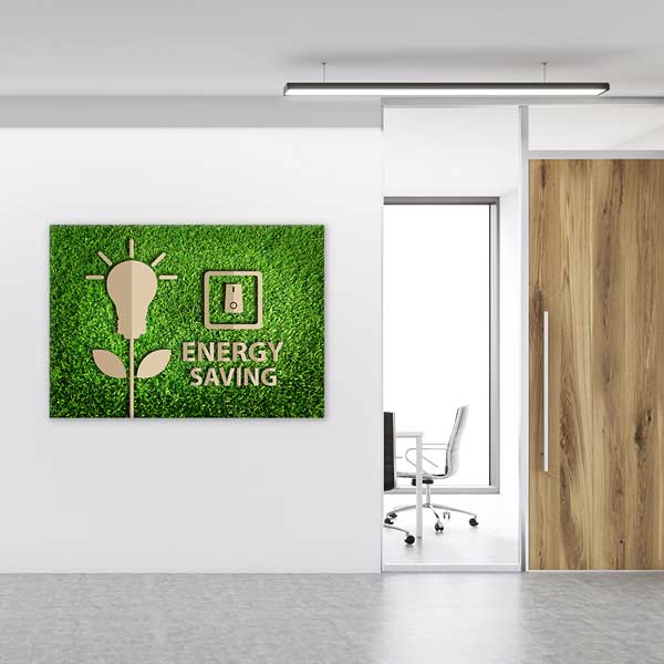 "Energy Saving" Enerji Tasarrufu Duvar Tablosu - Çevre Bilinci Dekoru – 3367