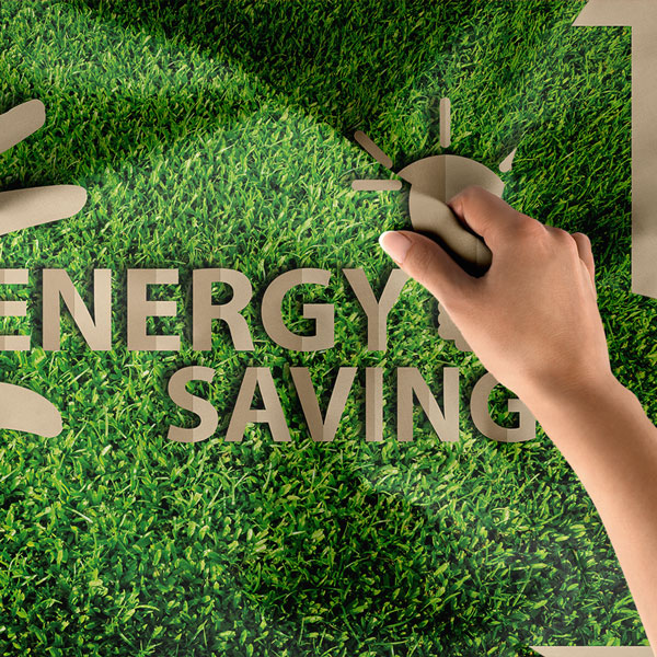 "Energy Saving" (Enerji Tasarrufu) El ve Ampul Temalı Modern Duvar Örtüsü 8316