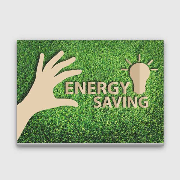 "Energy Saving" Duvar Tablosu - Enerji Tasarrufu ve Çevre Bilinci Dekoru – 3368