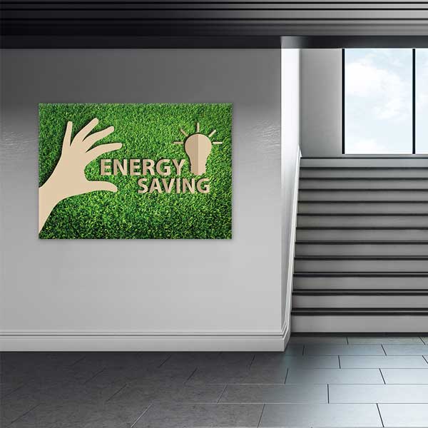 "Energy Saving" Duvar Tablosu - Enerji Tasarrufu ve Çevre Bilinci Dekoru – 3368