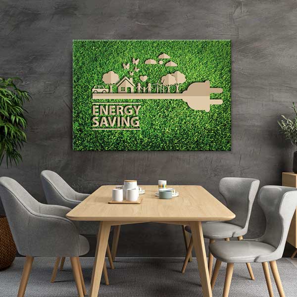 "Energy Saving" Duvar Tablosu - Enerji Verimliliği ve Sürdürülebilir Yaşam – 3369