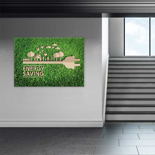 "Energy Saving" Duvar Tablosu - Enerji Verimliliği ve Sürdürülebilir Yaşam – 3369