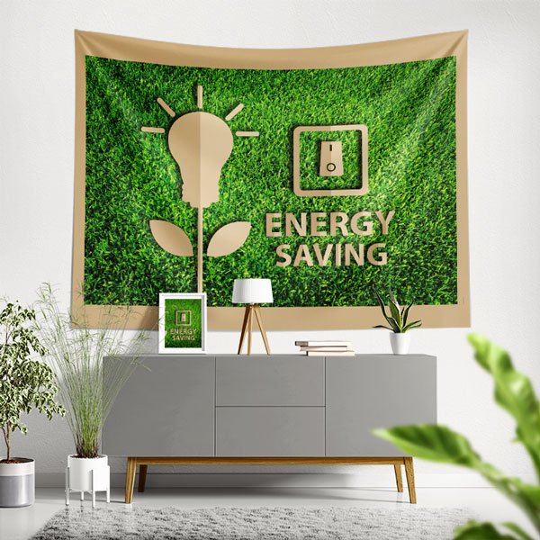 energy-saving-wall-design-8315-00 "Energy Saving" (Enerji Tasarrufu) Temalı Modern Duvar Örtüsü 8315