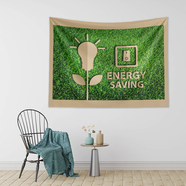 "Energy Saving" (Enerji Tasarrufu) Temalı Modern Duvar Örtüsü 8315