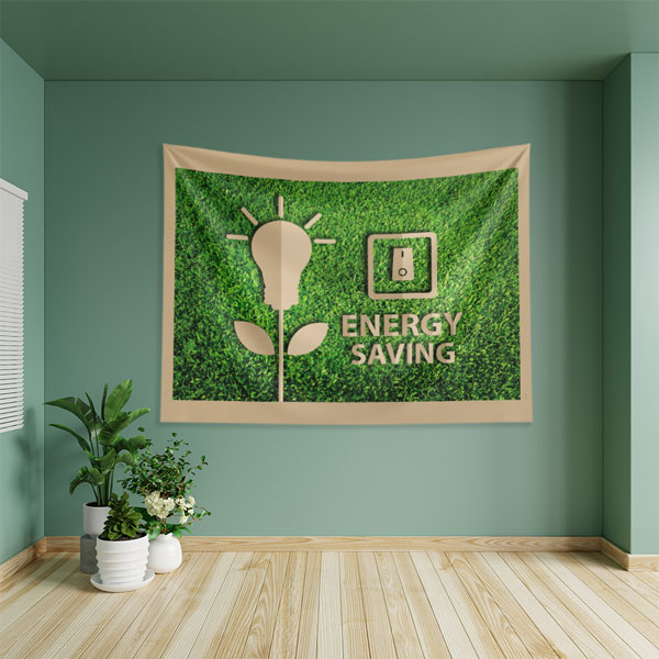 "Energy Saving" (Enerji Tasarrufu) Temalı Modern Duvar Örtüsü 8315