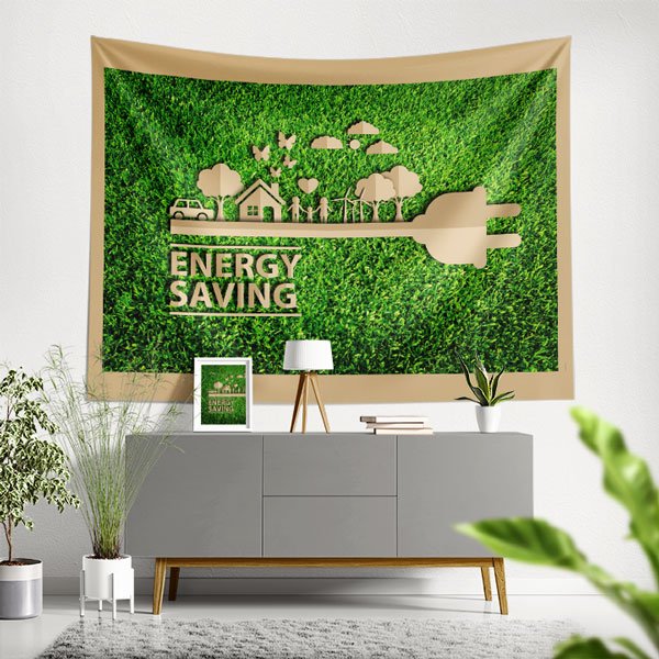 energy-saving-wall-tapestry-8317-00 "Energy Saving" (Enerji Tasarrufu) Ev ve Fiş Temalı Duvar Örtüsü 8317