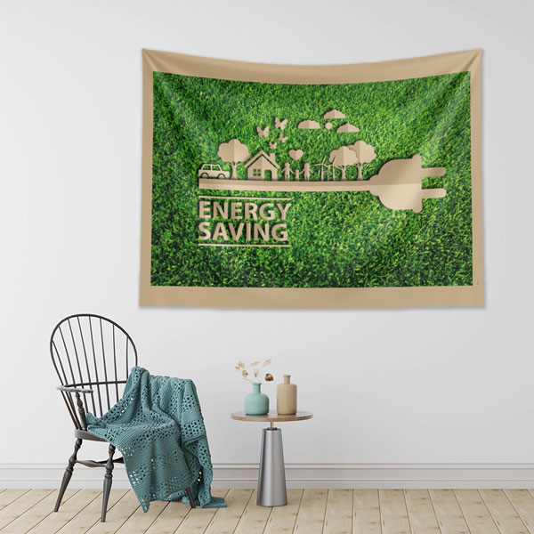 "Energy Saving" (Enerji Tasarrufu) Ev ve Fiş Temalı Duvar Örtüsü 8317